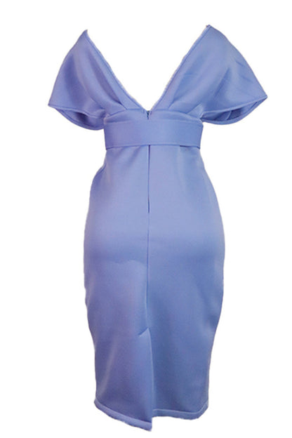V Neck One Step Skirt Dresses(2 Colors)