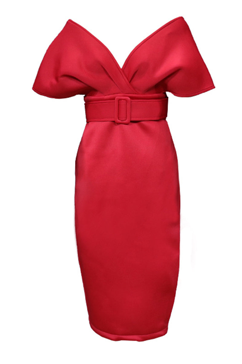 V Neck One Step Skirt Dresses(2 Colors)