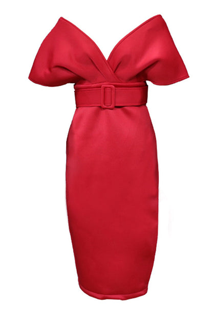 V Neck One Step Skirt Dresses(2 Colors)