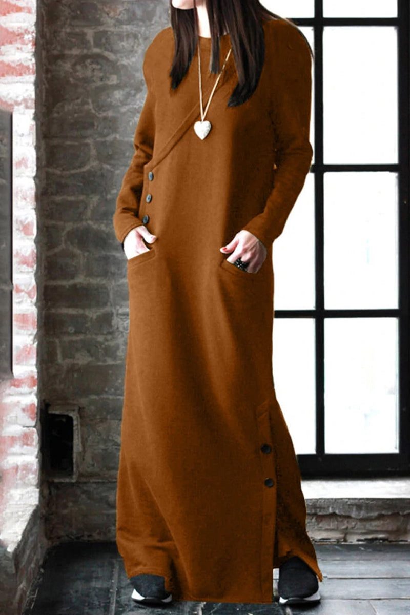 Color Turtleneck Wrapped Skirt Dresses(5 Colors)