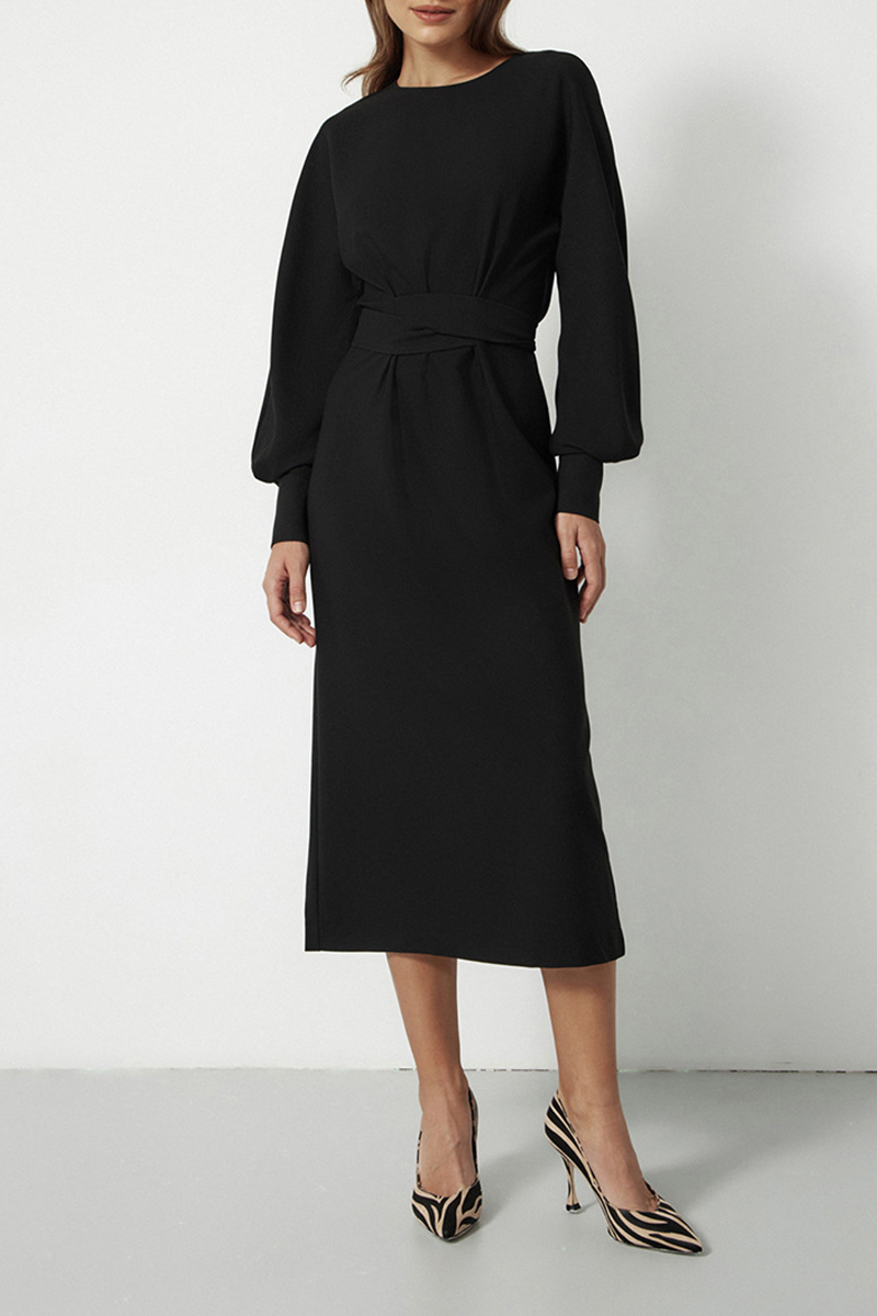 Street Patchwork O Neck Waist Skirt Dresses(3 Colors)