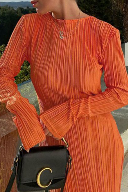 Patchwork O Neck Pencil Skirt Dresses