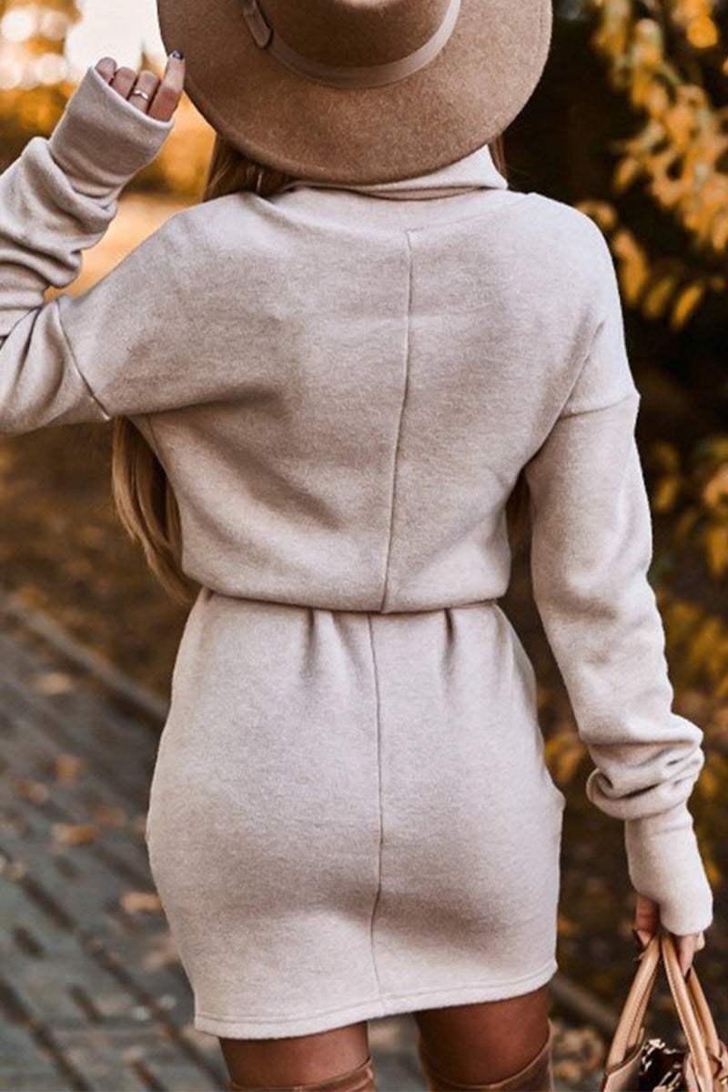 Frenulum Turtleneck One Step Skirt Dresses