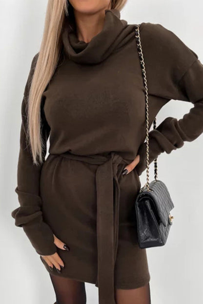 Frenulum Turtleneck One Step Skirt Dresses