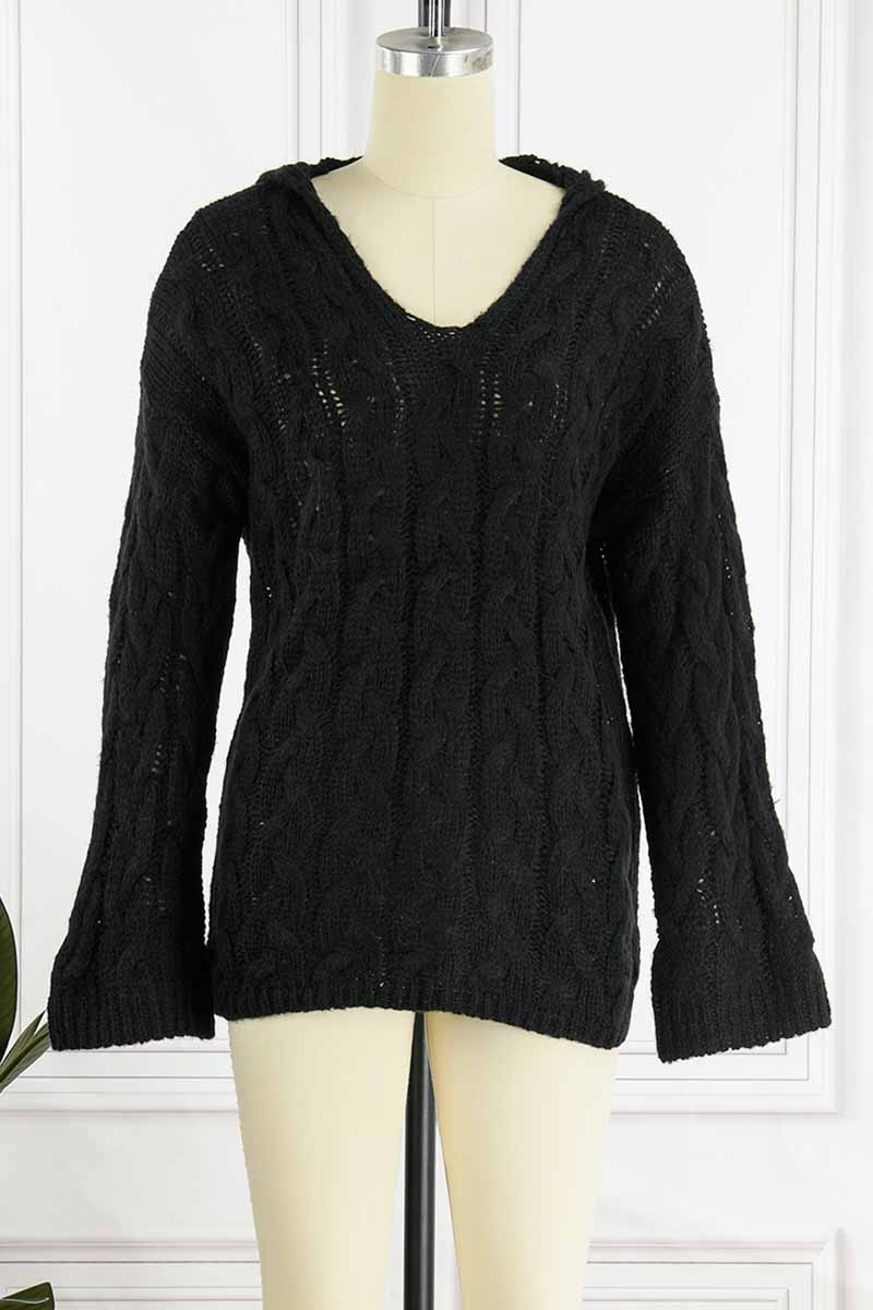 Street Patchwork Hooded Collar Sweaters(16 Colors)