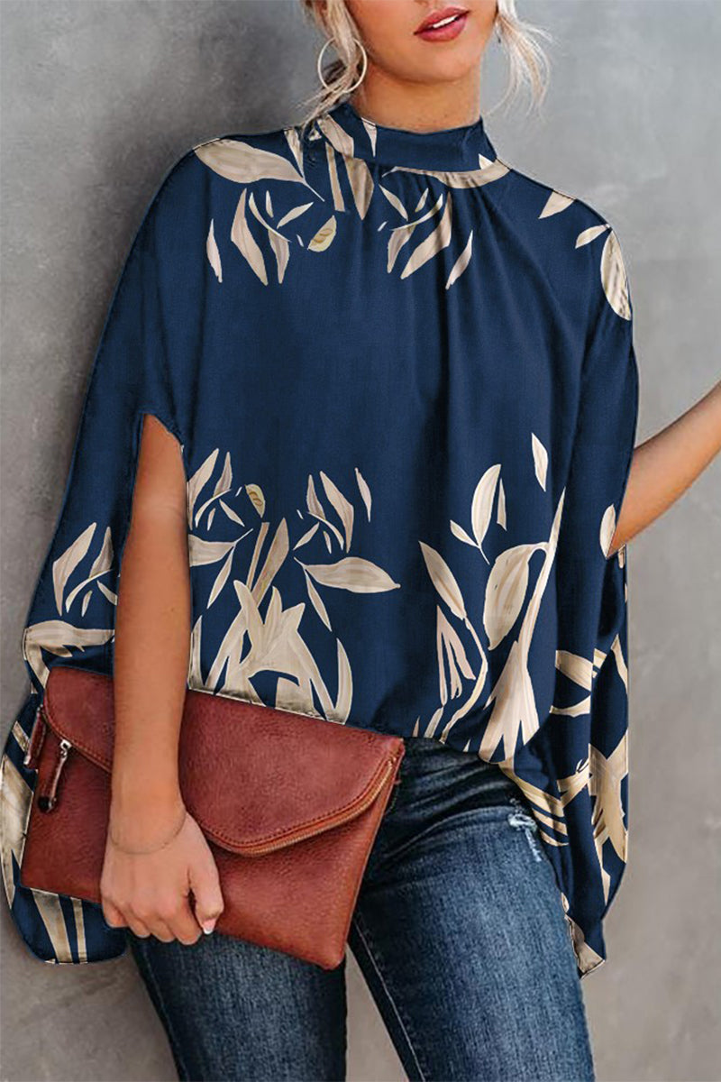 Print Printing O Neck Blouses(10 Colors)