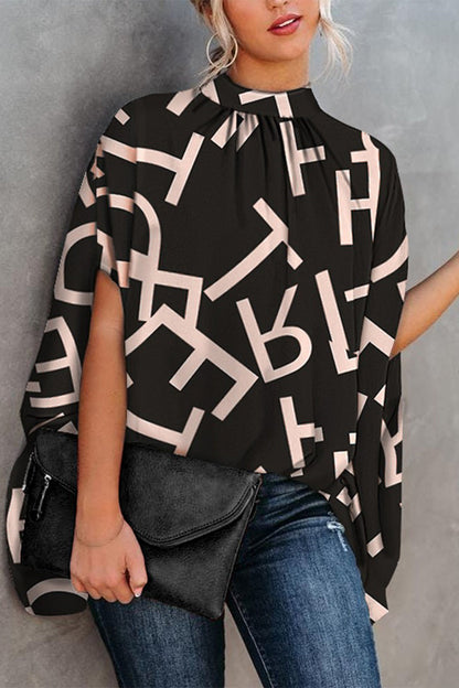 Print Printing O Neck Blouses(10 Colors)