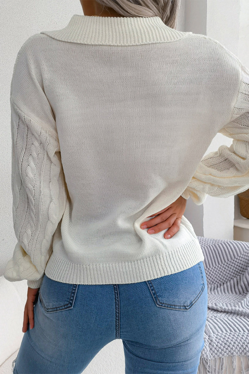 Simplicity Color Turndown Collar Sweaters(3 Colors)