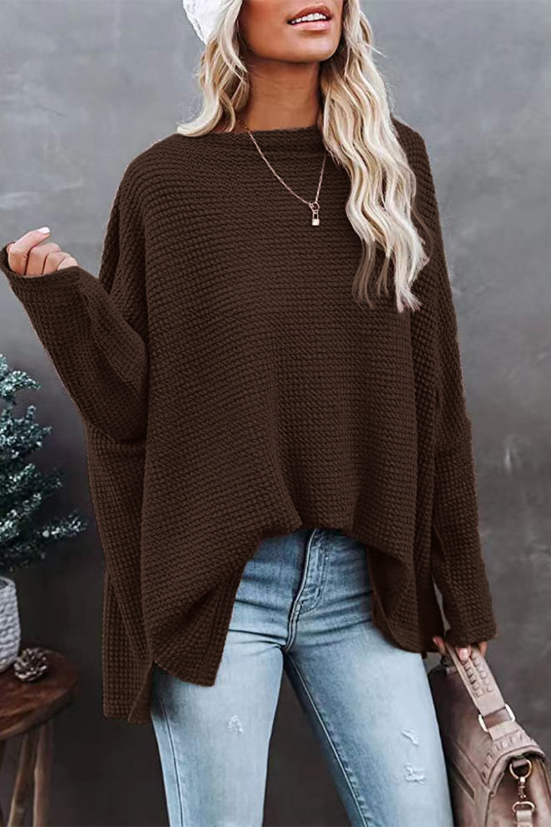 Color Oblique Collar Sweaters(6 Colors)