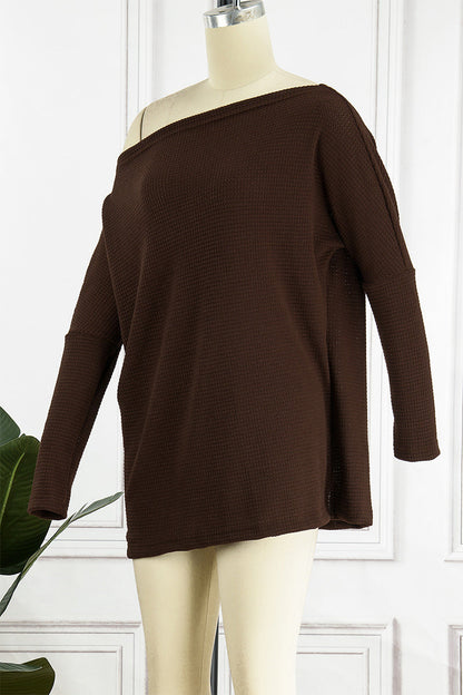 Color Oblique Collar Sweaters(6 Colors)