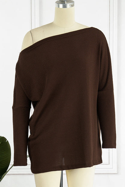 Color Oblique Collar Sweaters(6 Colors)