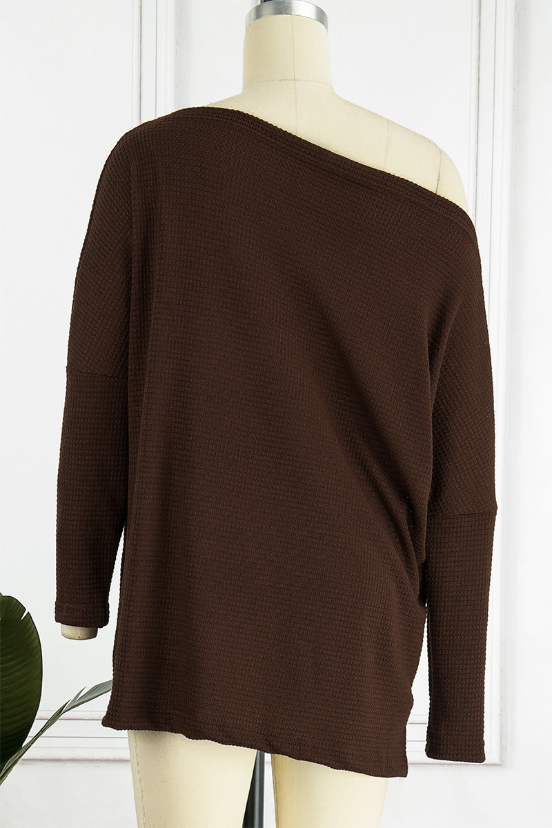 Color Oblique Collar Sweaters(6 Colors)