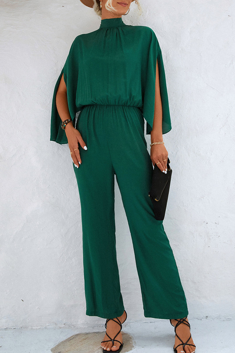 Simplicity Frenulum Mandarin Collar Regular Jumpsuits