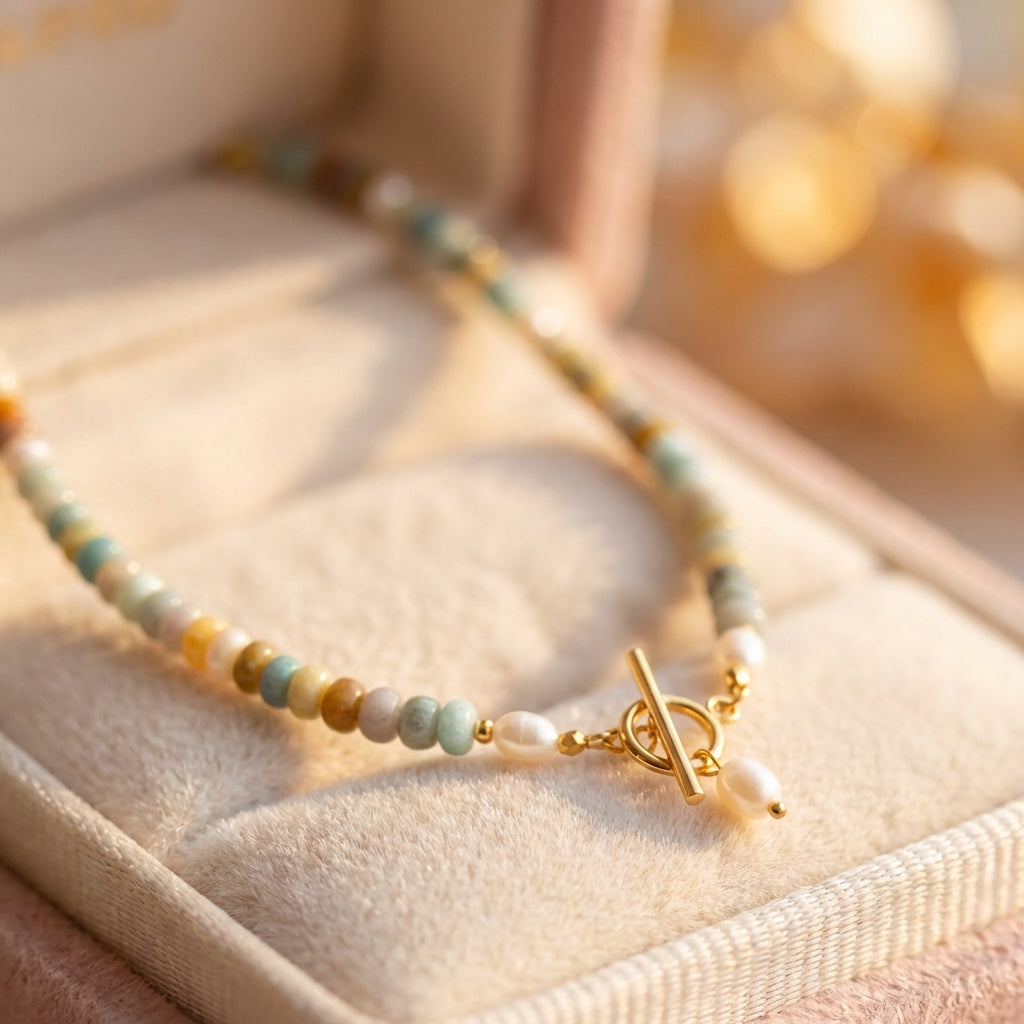 Vintage Golden Necklace With Stones