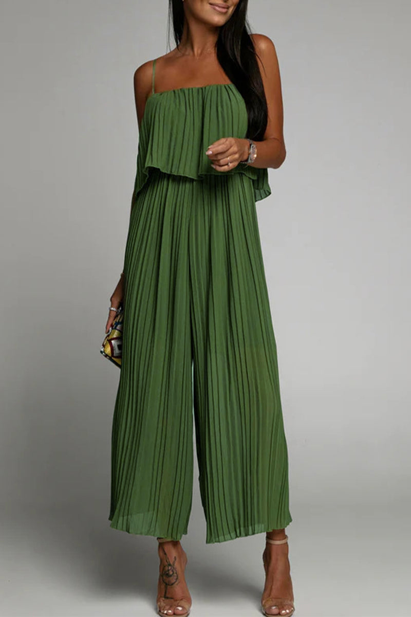 Simplicity Fold Strapless Loose Jumpsuits(3 Colors)