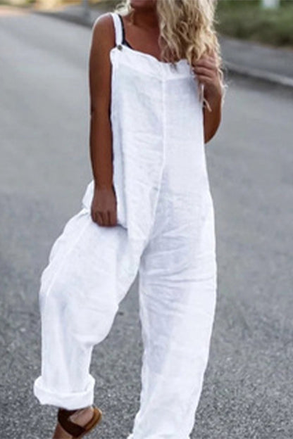 Print Patchwork Loose Jumpsuits(5 Colors)
