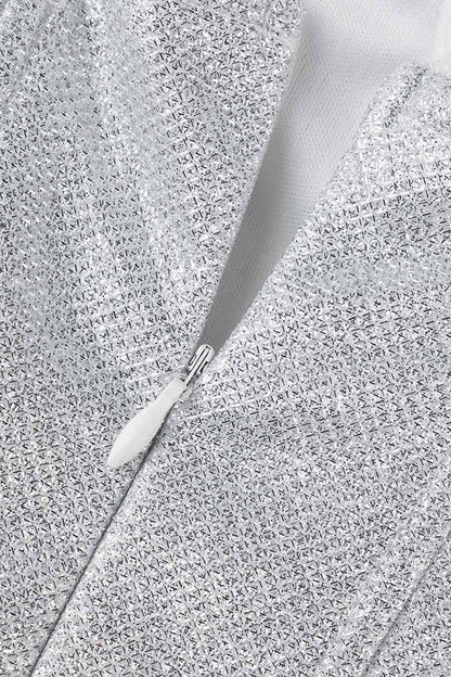 Fold Sequined Asymmetrical Halter Wrapped Skirt Dresses