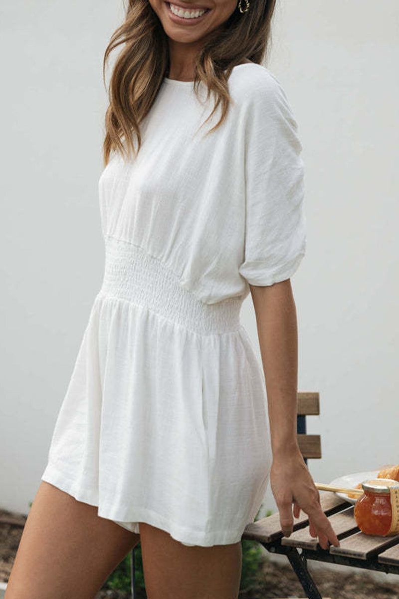 Simplicity Backless O Neck Loose Rompers