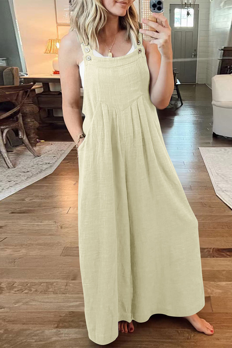 Street Pocket Square Collar Loose Jumpsuits(10 Colors)