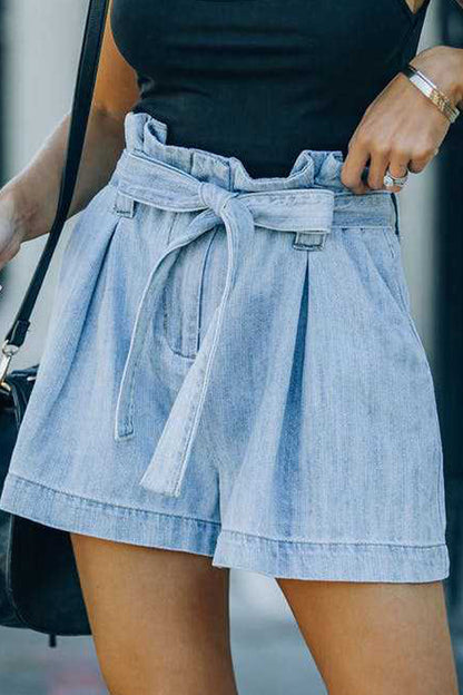Street Make Old Frenulum Loose Denim Shorts