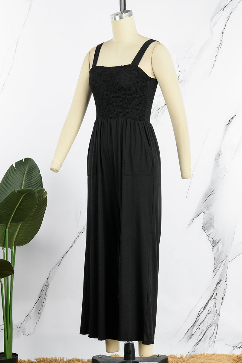 Patchwork Square Collar Loose Jumpsuits(6 Colors)