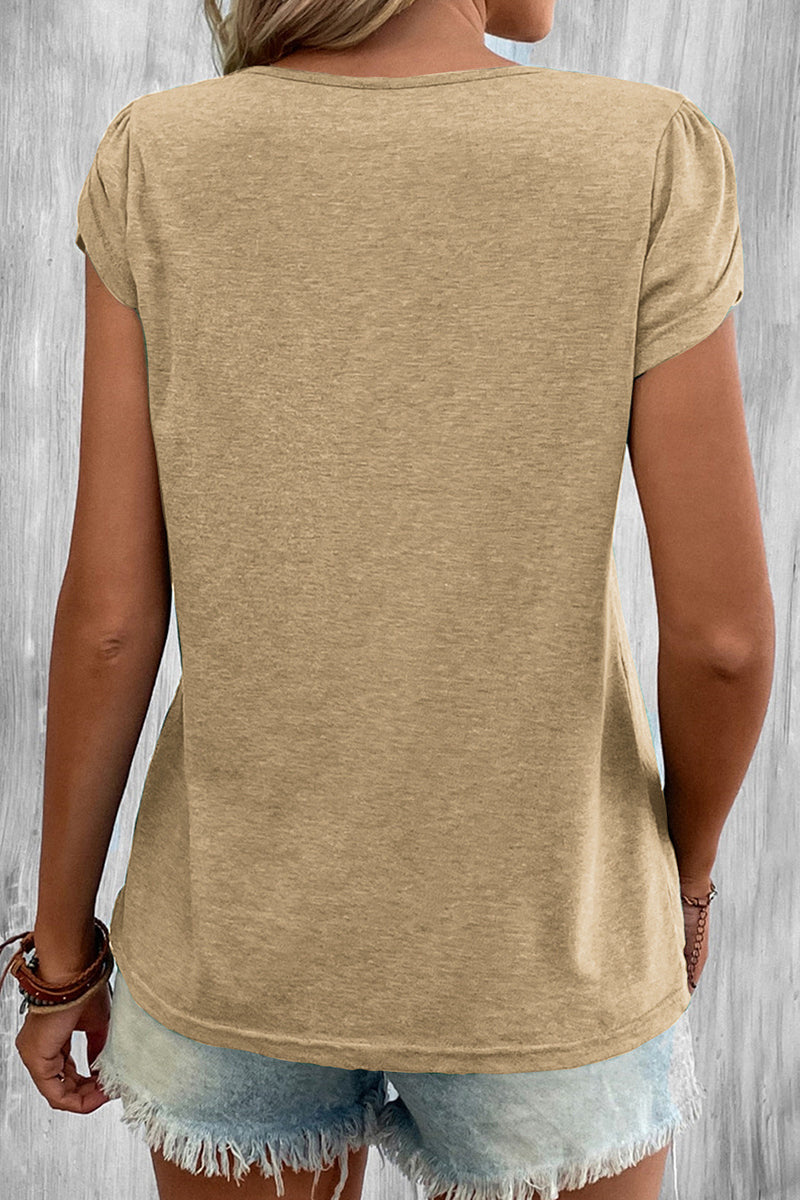 Simplicity Color V Neck T-shirts
