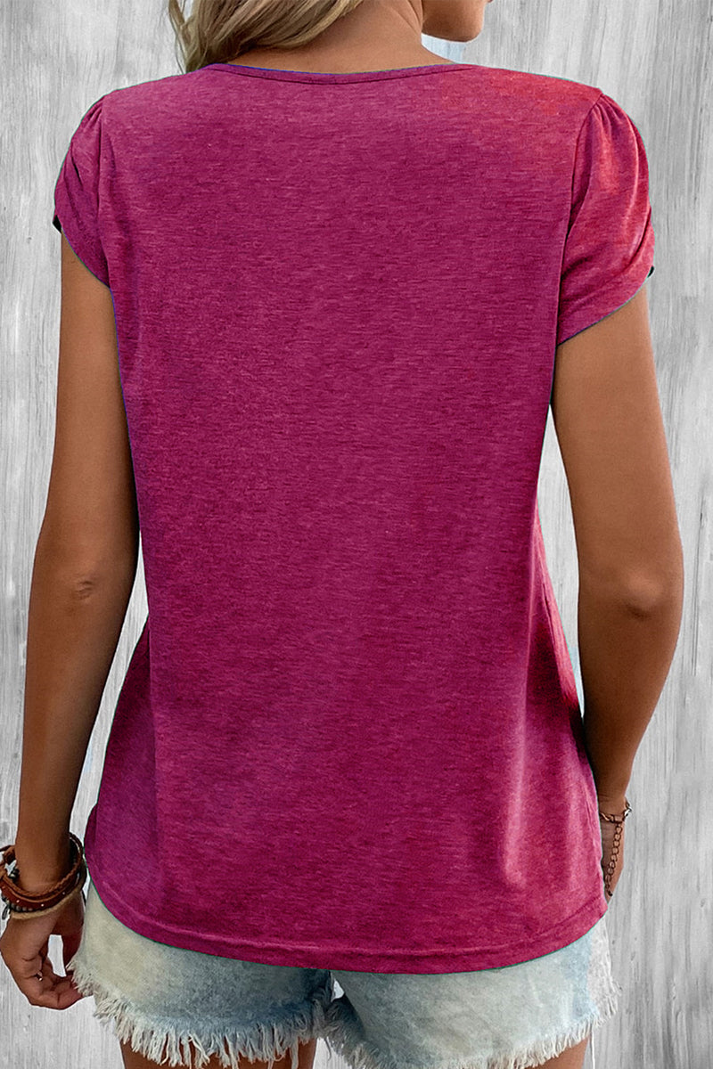 Simplicity Color V Neck T-shirts