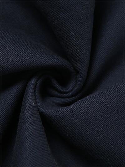 Dark Blue Straight Leg Pants With Foldable Waist Design