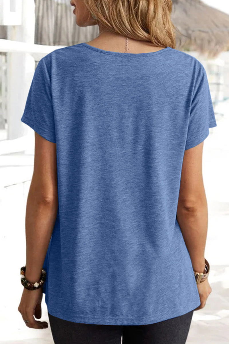 Simplicity Color U Neck T-shirts(5 Colors)