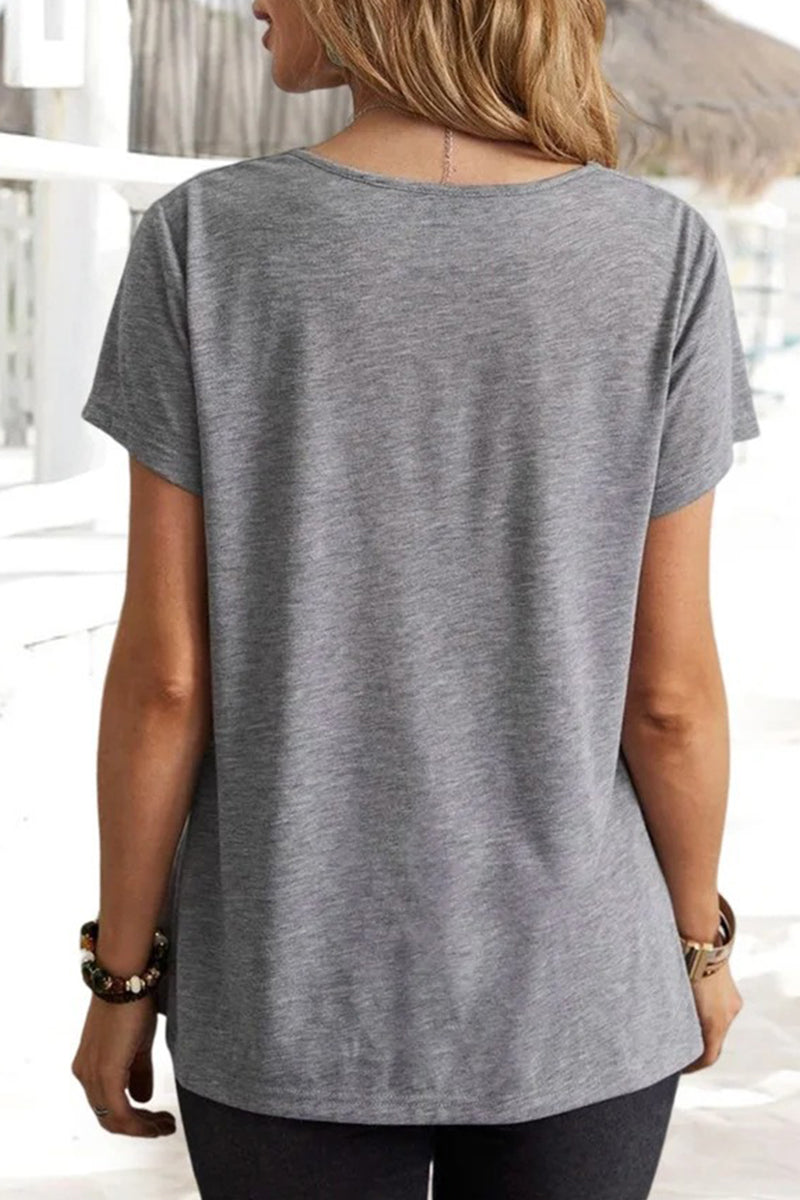 Simplicity Color U Neck T-shirts(5 Colors)