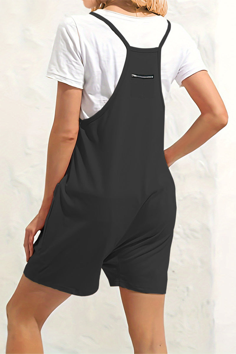 Daily Pocket V Neck Loose Jumpsuits(8 Colors)