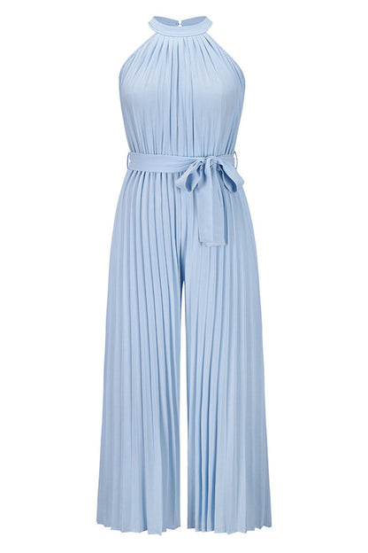 Simplicity Frenulum Fold Halter Loose Jumpsuits(6 Colors)