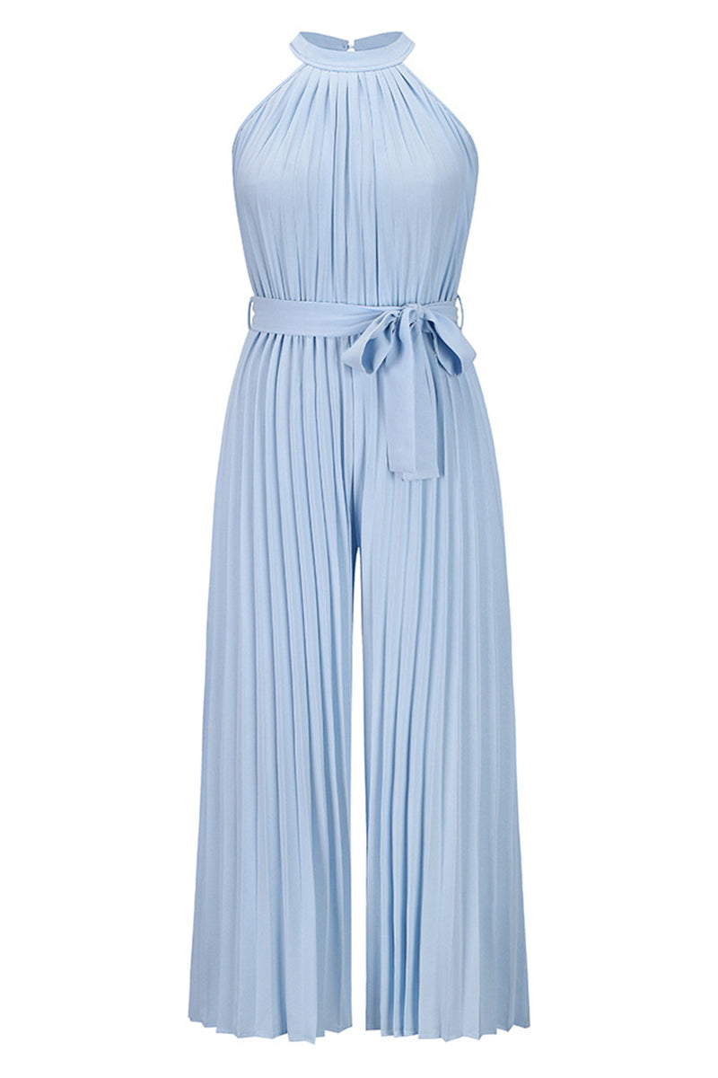 Simplicity Frenulum Fold Halter Loose Jumpsuits(6 Colors)