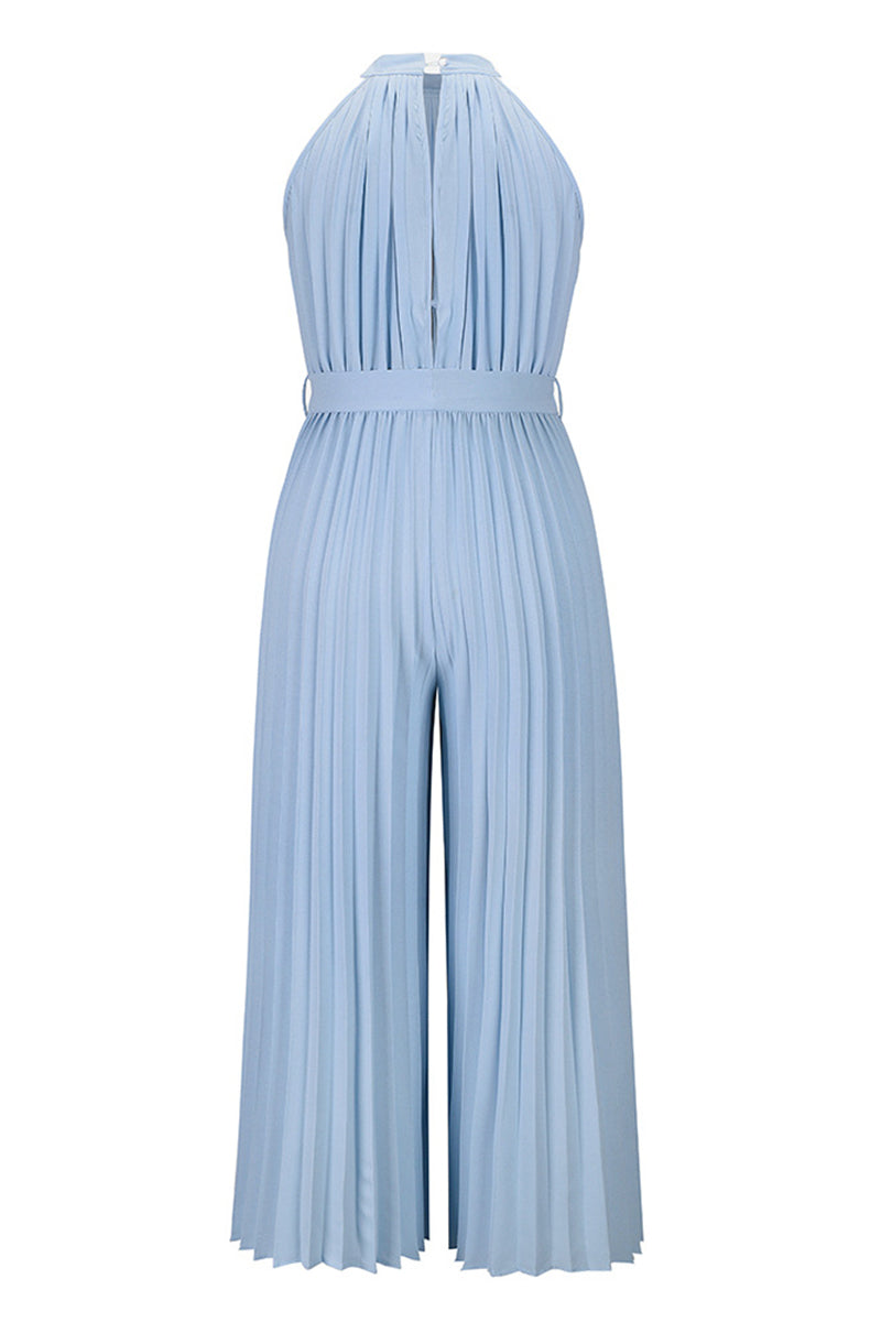 Simplicity Frenulum Fold Halter Loose Jumpsuits(6 Colors)