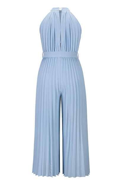 Simplicity Frenulum Fold Halter Loose Jumpsuits(6 Colors)