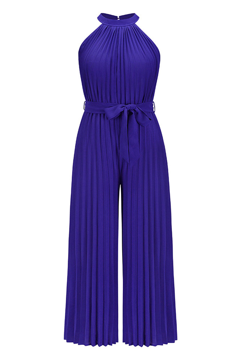 Simplicity Frenulum Fold Halter Loose Jumpsuits(6 Colors)
