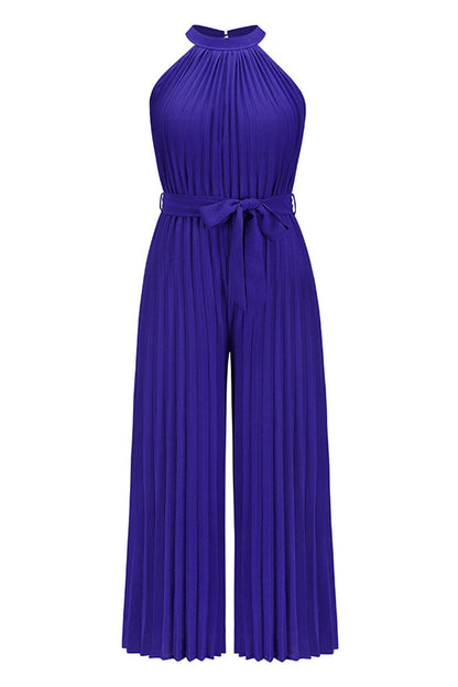 Simplicity Frenulum Fold Halter Loose Jumpsuits(6 Colors)