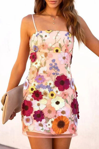 Celebrities Embroidered Strapless One Step Skirt Dresses