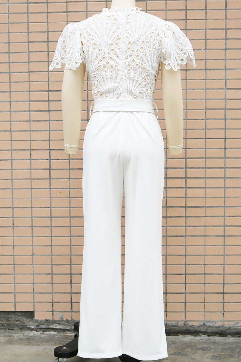 Street Hollowed Out Mandarin Collar Regular Jumpsuits(3 Colors)