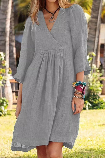 Simplicity Fold V Neck T-shirt Dress Dresses