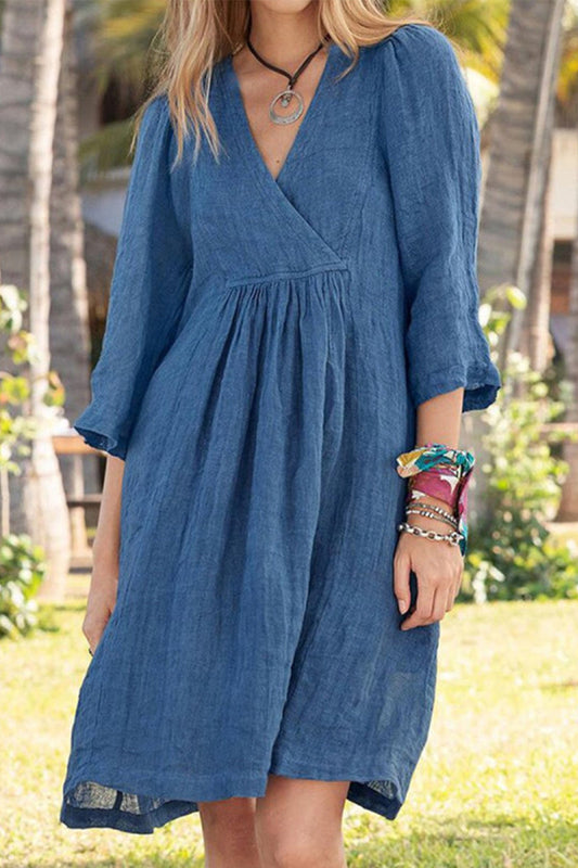 Simplicity Fold V Neck T-shirt Dress Dresses
