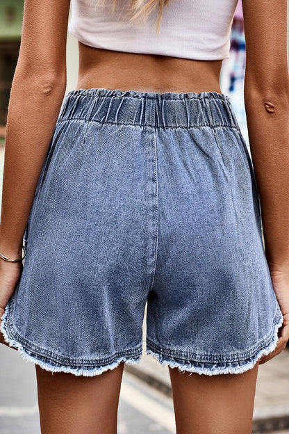 Street Make Old High Waist Loose Denim Shorts
