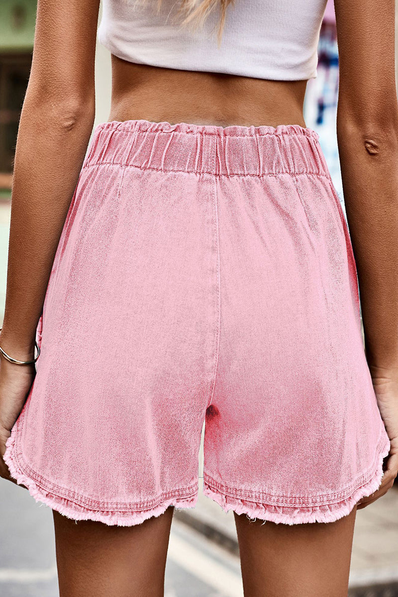 Street Make Old High Waist Loose Denim Shorts