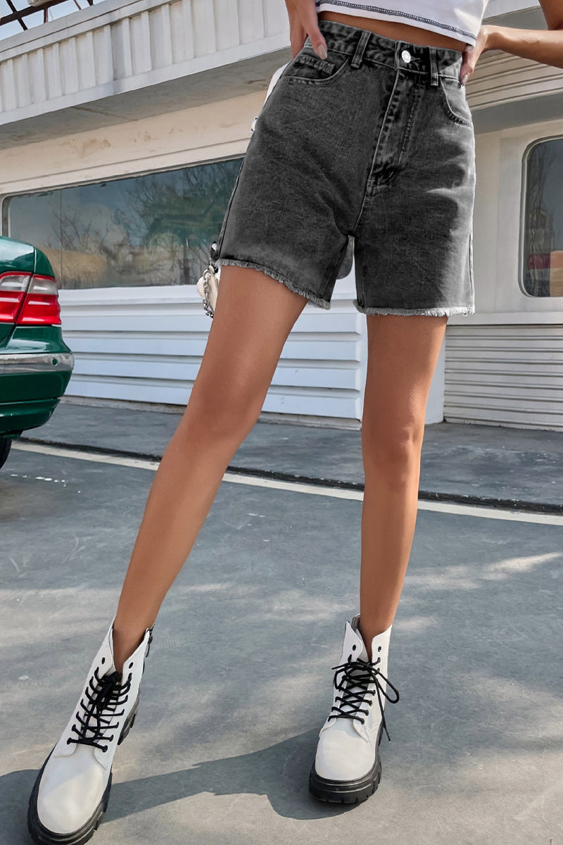 Frenchy Raw Hem Denim Shorts