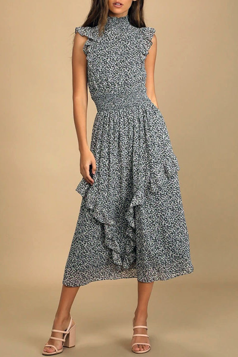 College Patchwork Turtleneck Waist Skirt Dresses