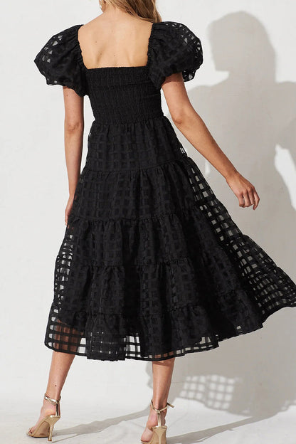 Sweet Mesh Off the Shoulder Cake Skirt Dresses