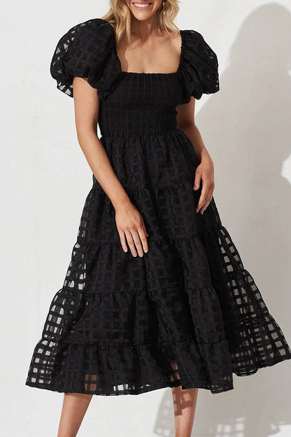 Sweet Mesh Off the Shoulder Cake Skirt Dresses