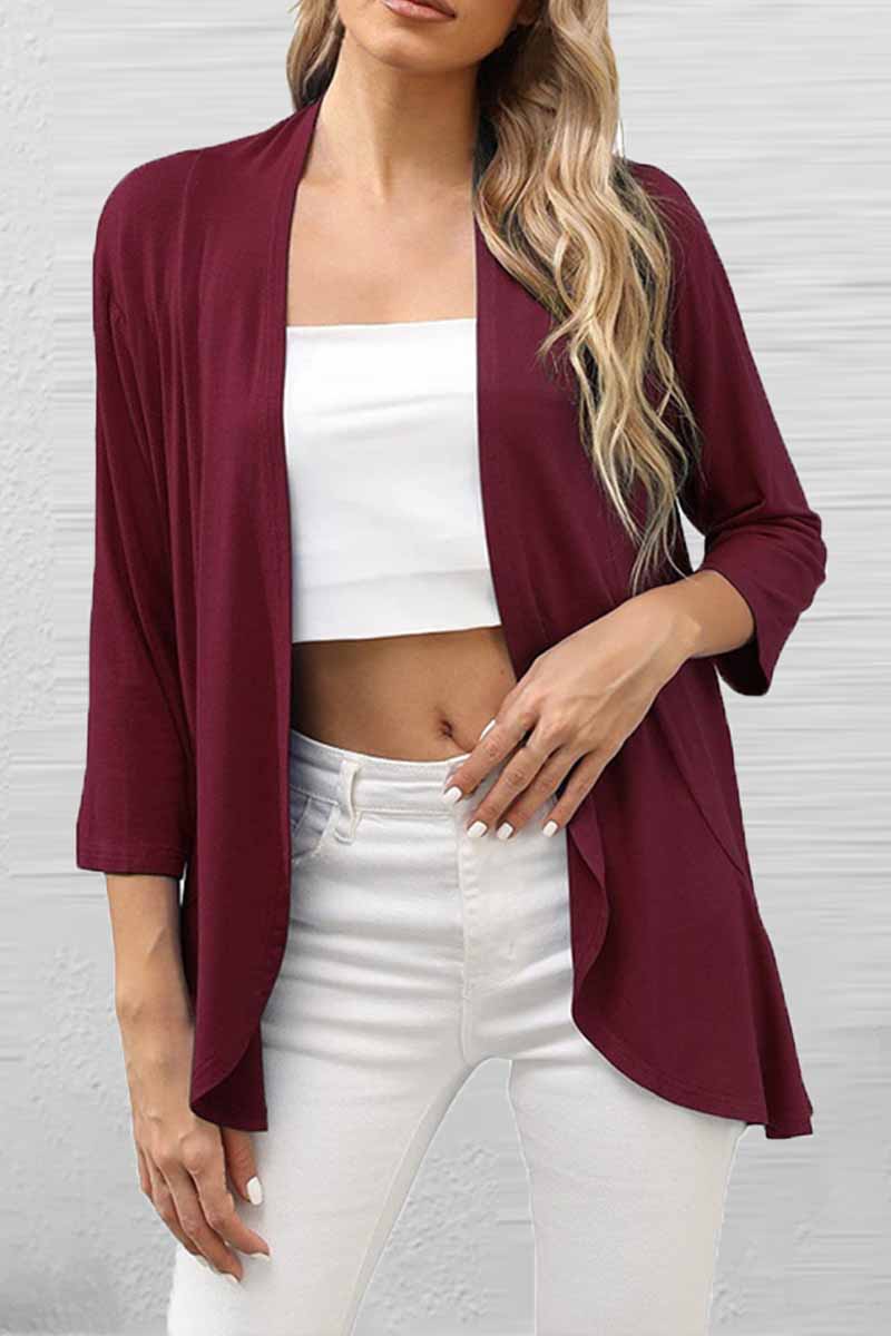 Print Patchwork Cardigan Collar Tops