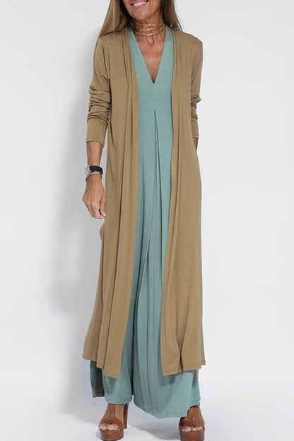 Street Slit Cardigan Collar Outerwear(4 Colors)