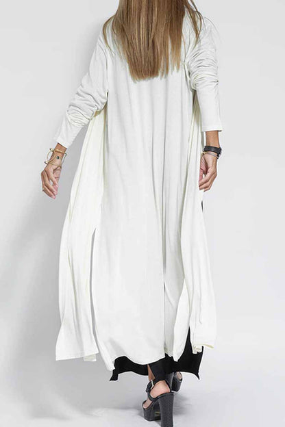 Street Slit Cardigan Collar Outerwear(4 Colors)